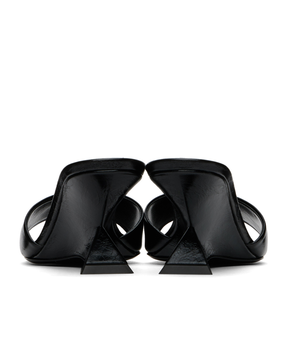 Attico Square-headed High-heeled Sandals In Black