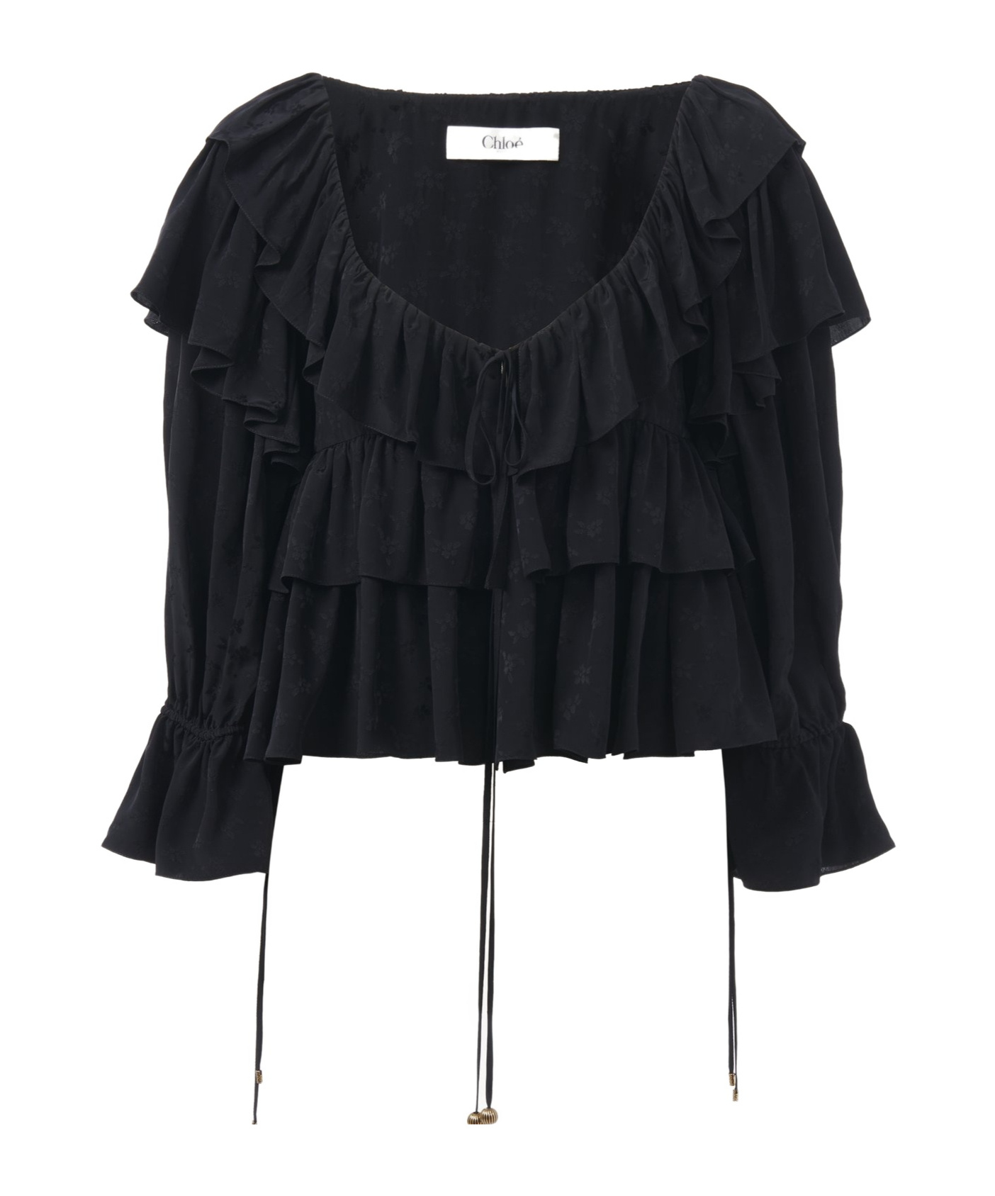 Chloé Long-sleeved Top In Black