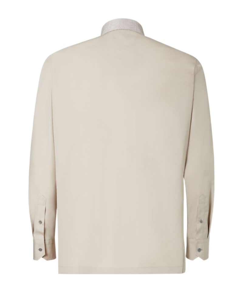 Fendi Beige Cotton Shirt In Gray