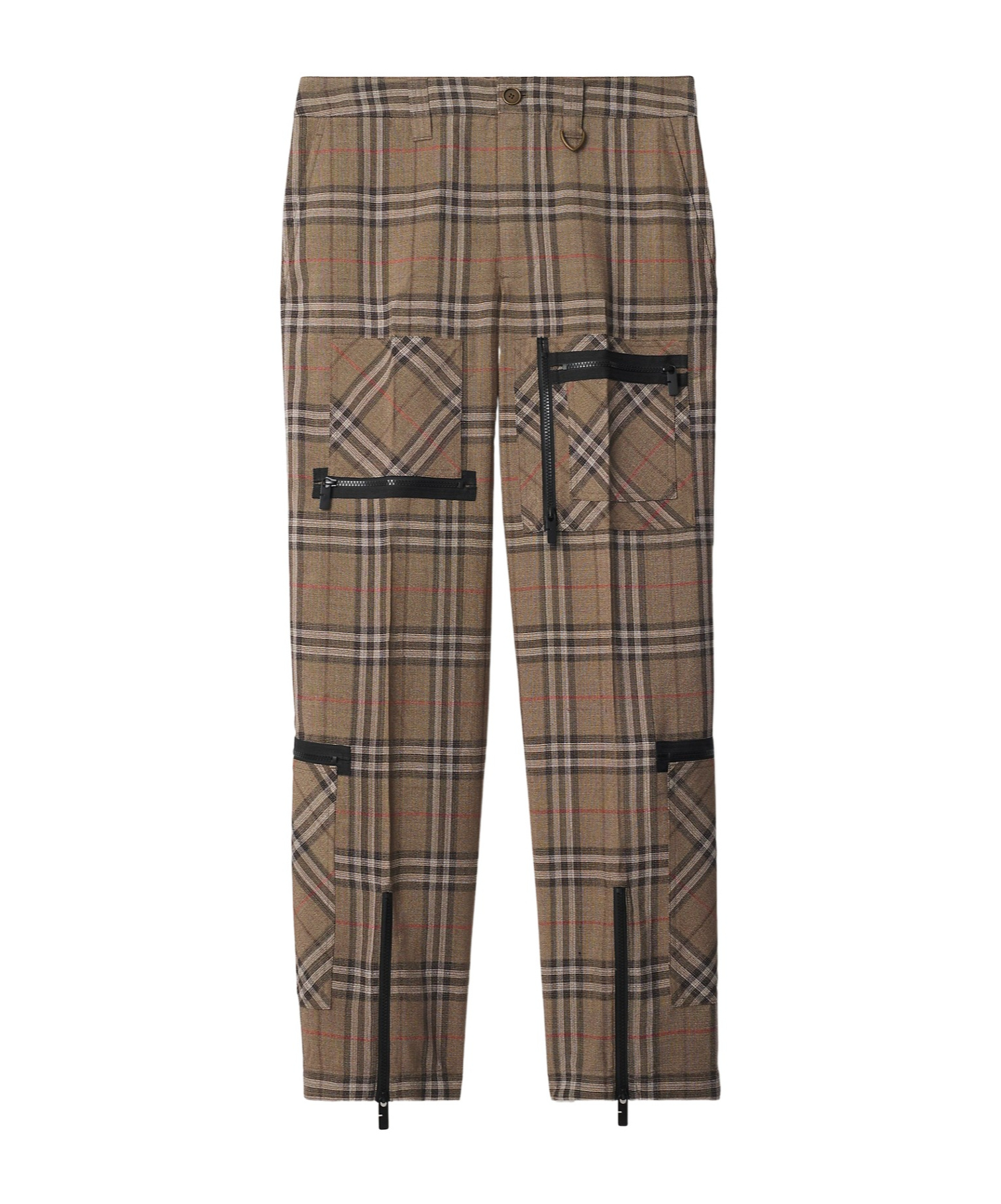 Burberry Cargo Pants Check Pattern In Silk Blend In Brown