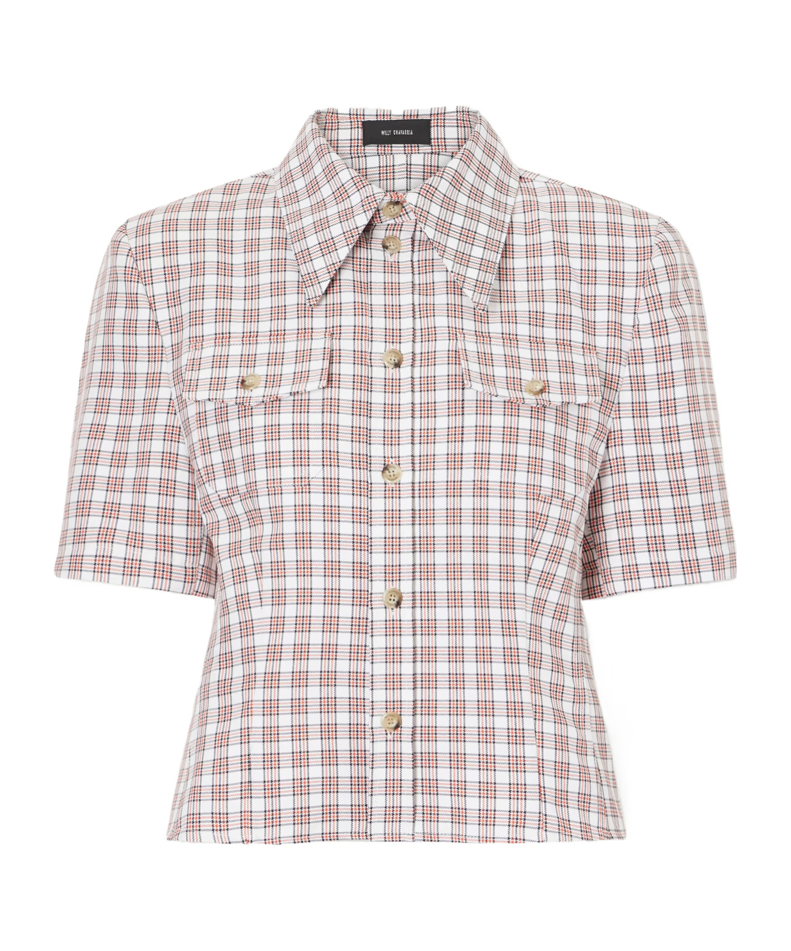 Willy Chavarria Plaid Shirt In White