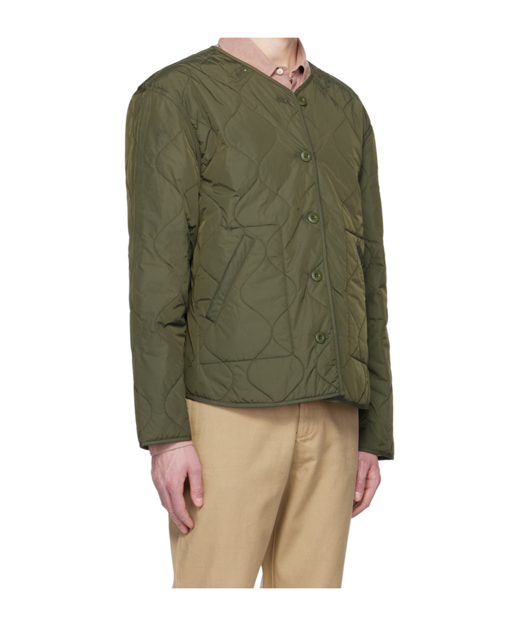 Officine Generale Double-sided Quilted Casual Jacket In Green
