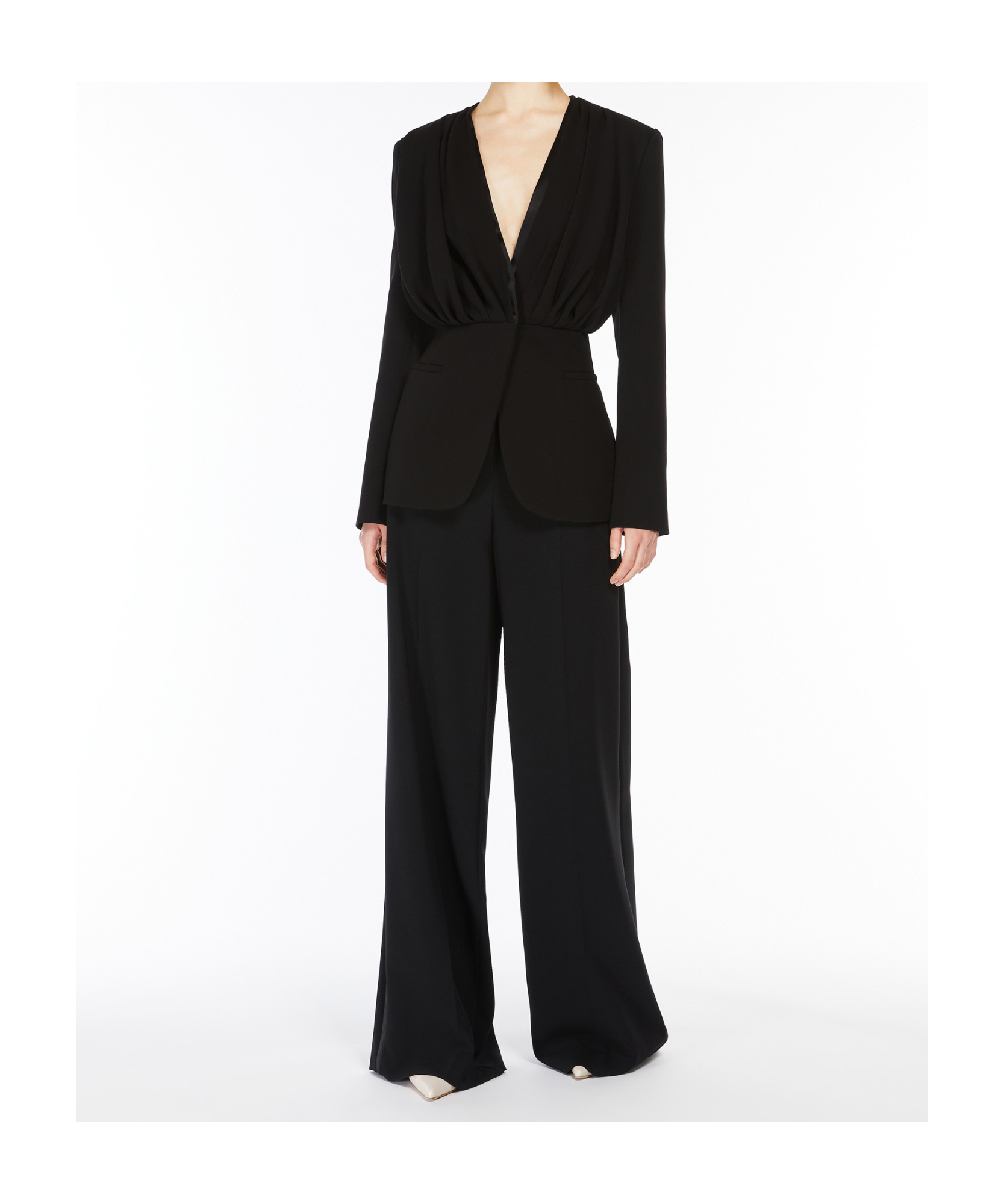 Max Mara Straight Cady Trousers In Black