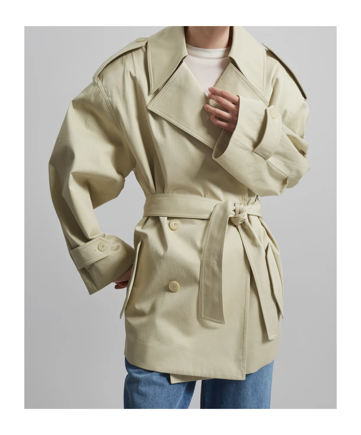 THE FRANKIE SHOP ZURICH SHORT TRENCH COAT