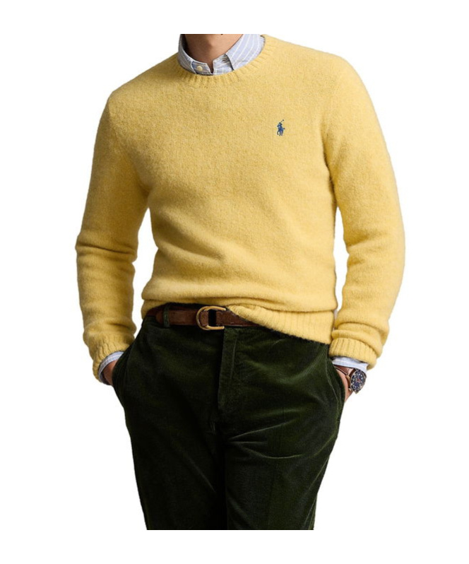 Shop Polo Ralph Lauren Polo Pony-embroidered Sweater In Yellow