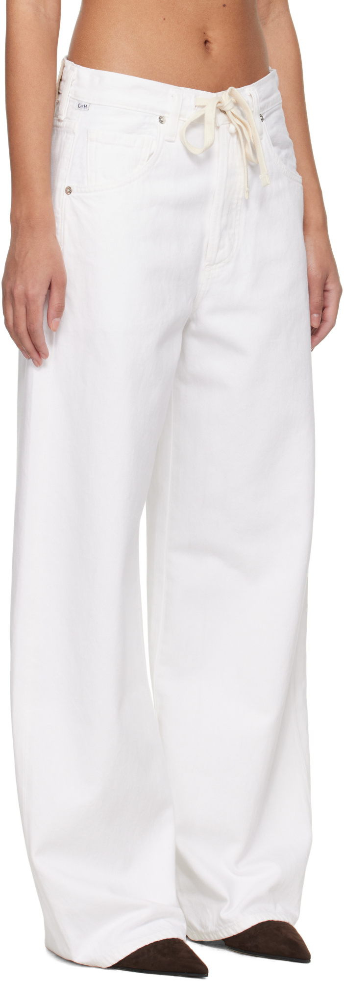 Citizen Of Humanity Brynn Wide Leg Organic Cotton Trouser Jeans In White