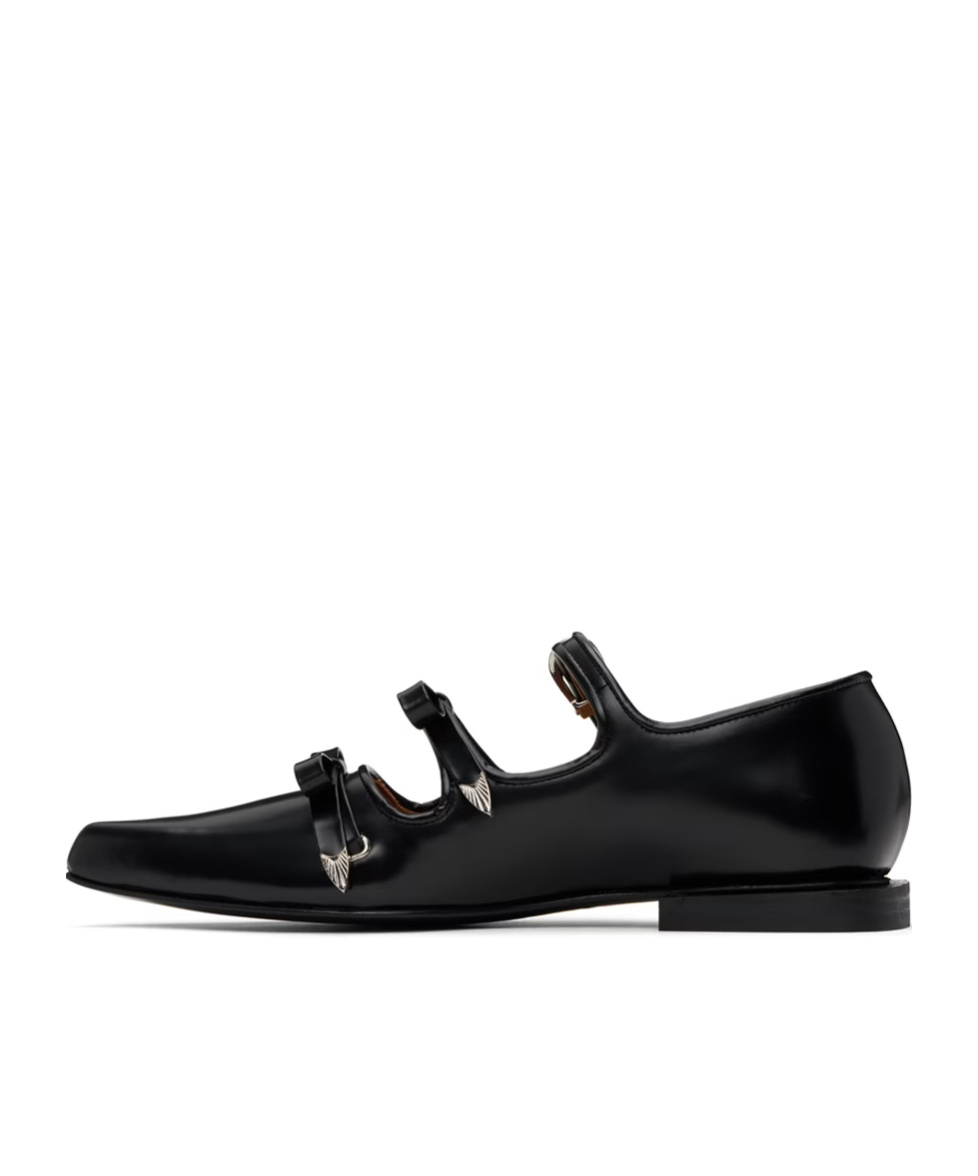 Shop Toga Knot Detail Mary Jane Shoes In Black