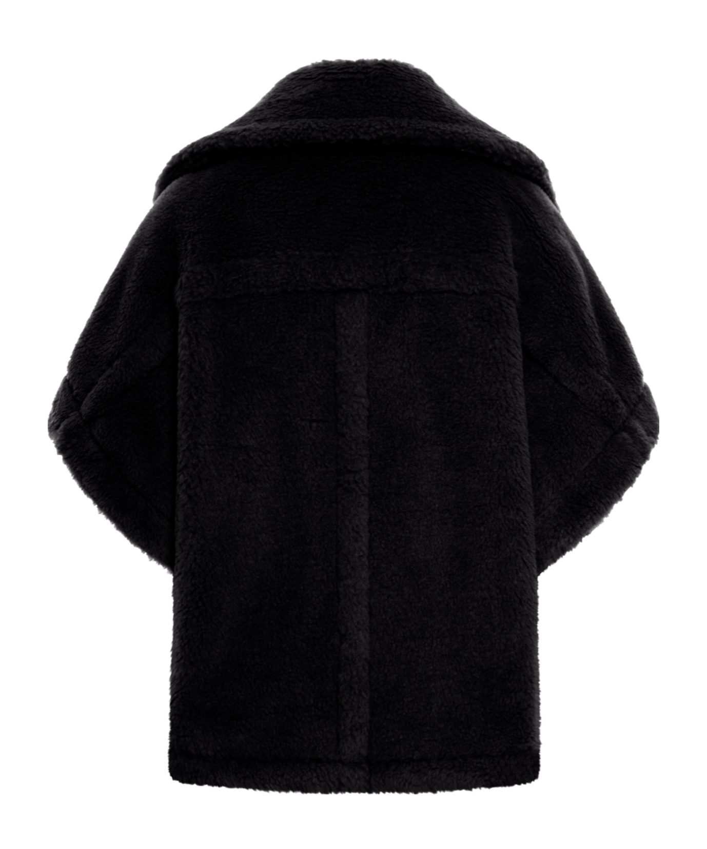 Max Mara Wool-alpaca Teddy Biker Jacket In Black