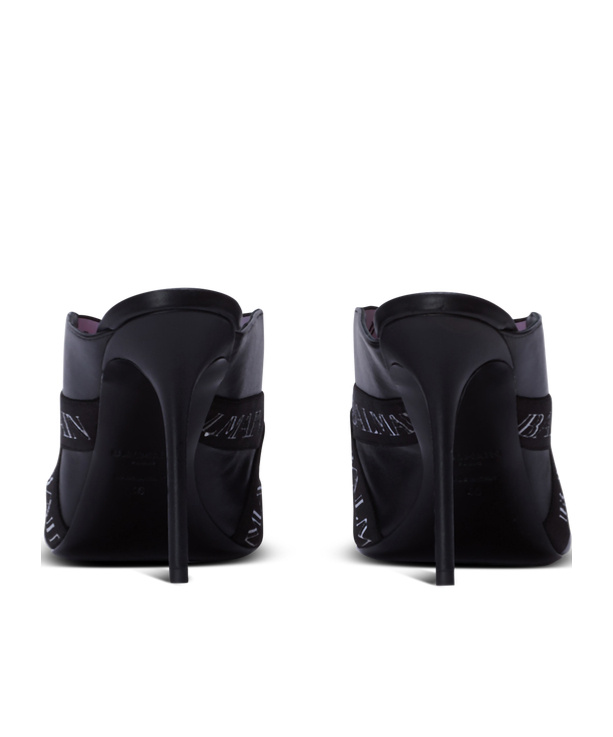 Balmain Square-headed High-heeled Sandals In Black