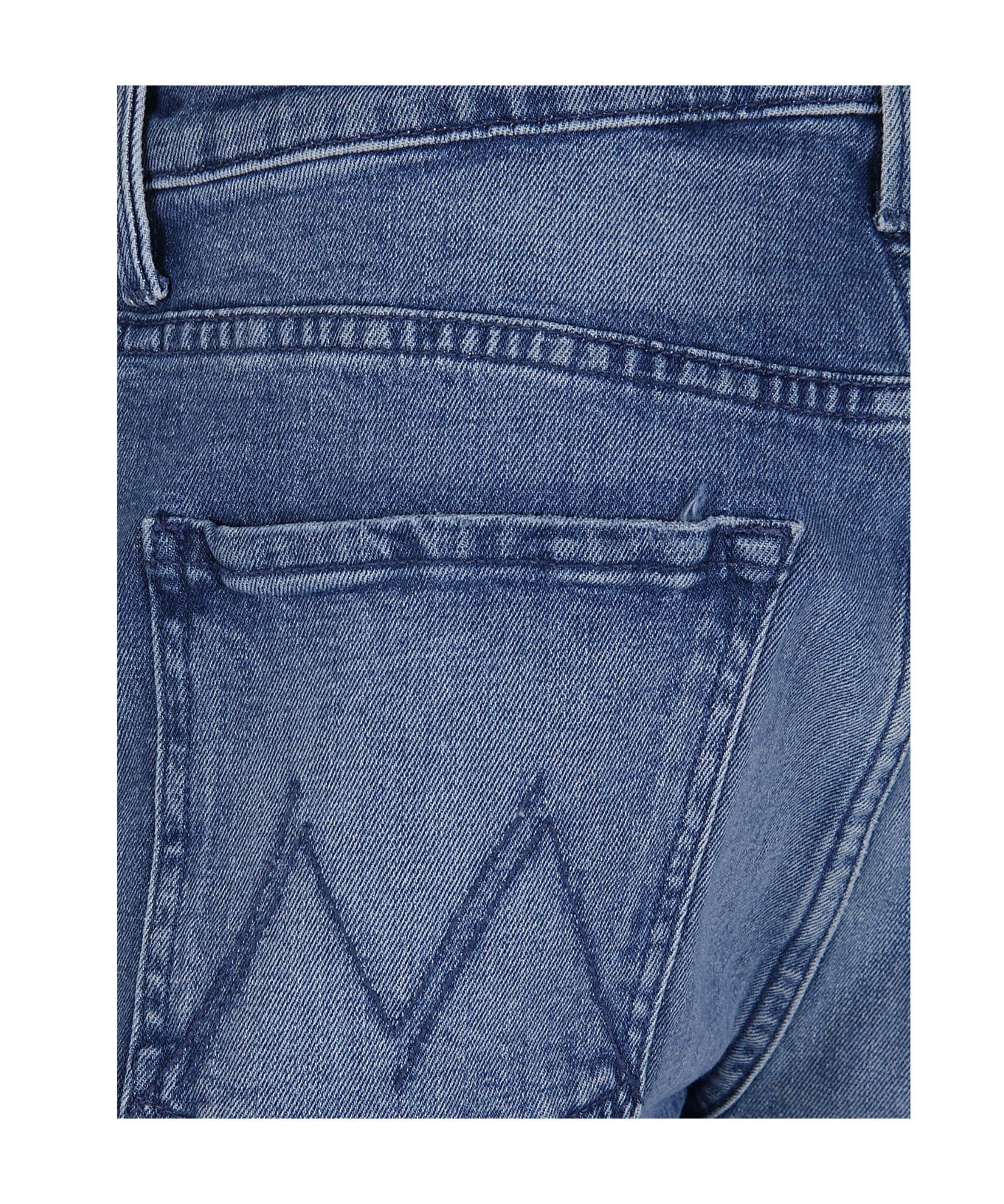 Mother Belt-loop Denim Shorts In Blue
