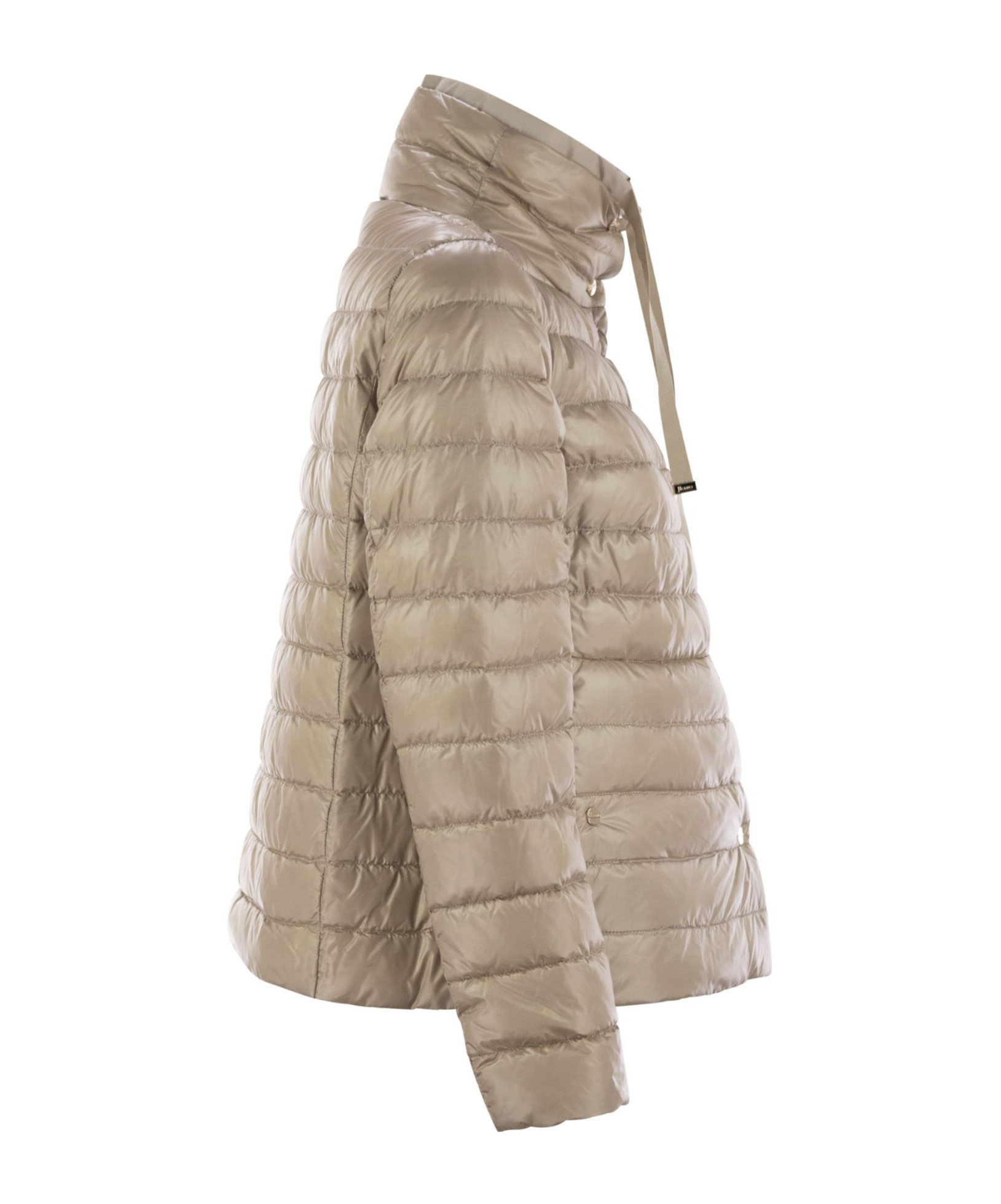 Herno Light Gray Reversible High Neck Down Jacket In Technical Fabric Woman In Brown