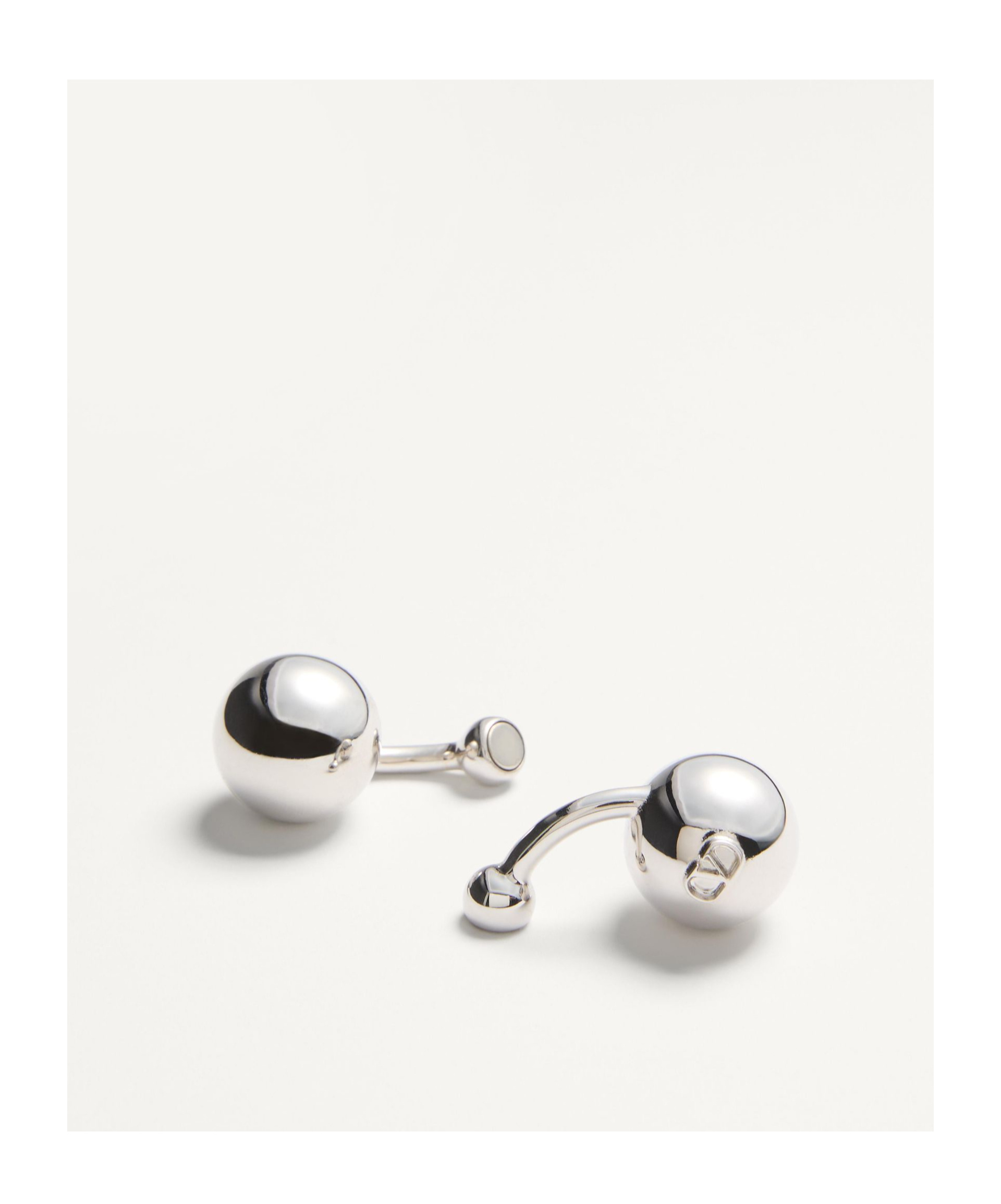 Valentino Single Ball Earrings In White