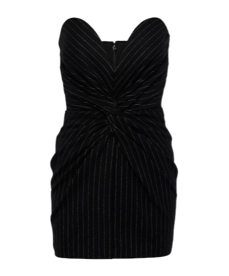 Alex Perry Pinstripe Strapless Minidress In Black