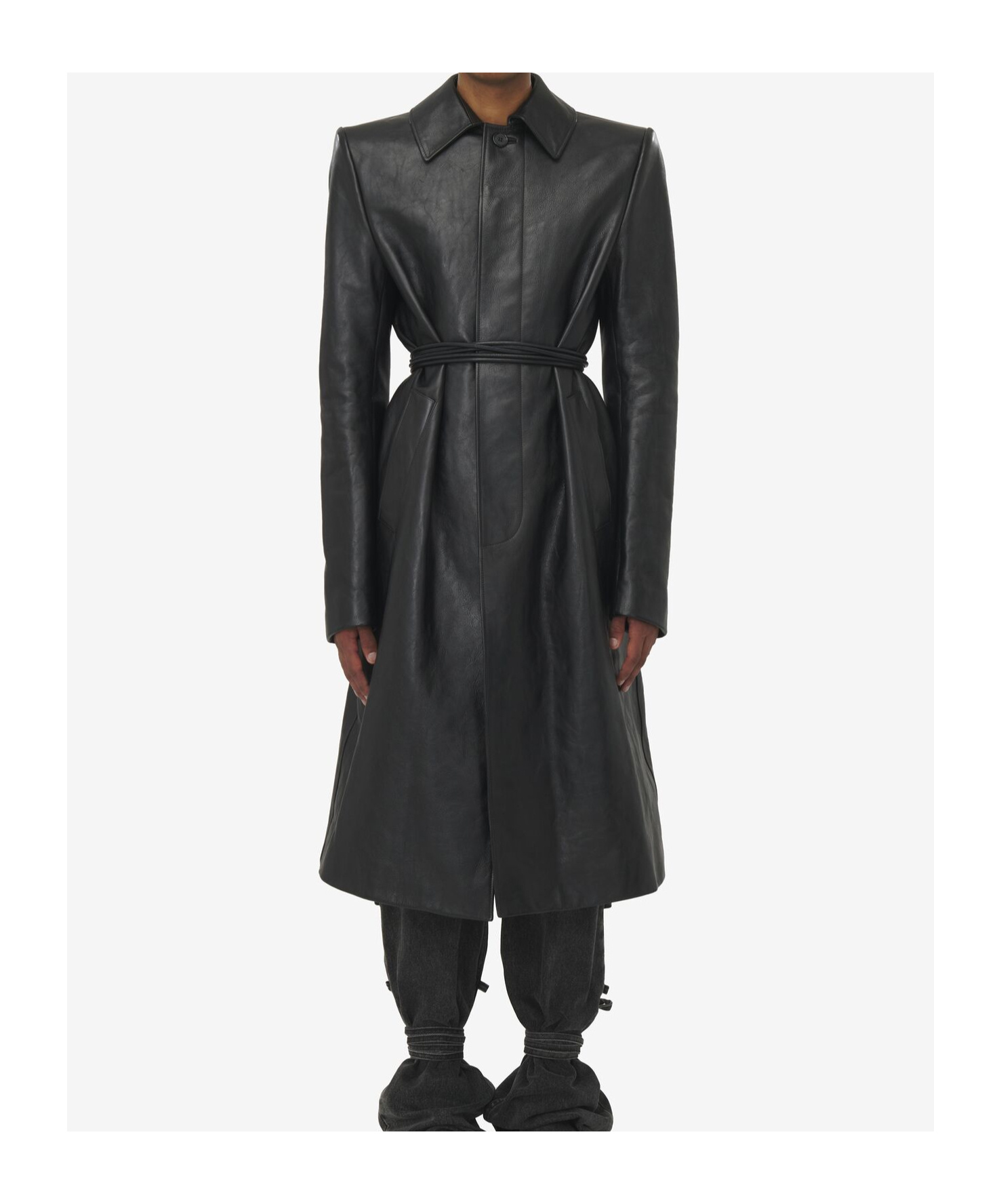 Alexander Mcqueen Shoulder Leather Jacket In Black