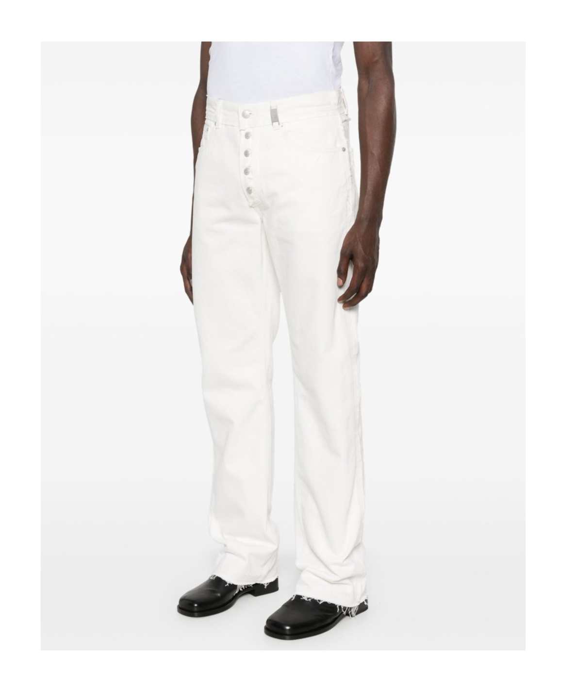Alexander Mcqueen High Waist 5 Pockets Belt Loops Trousers In White