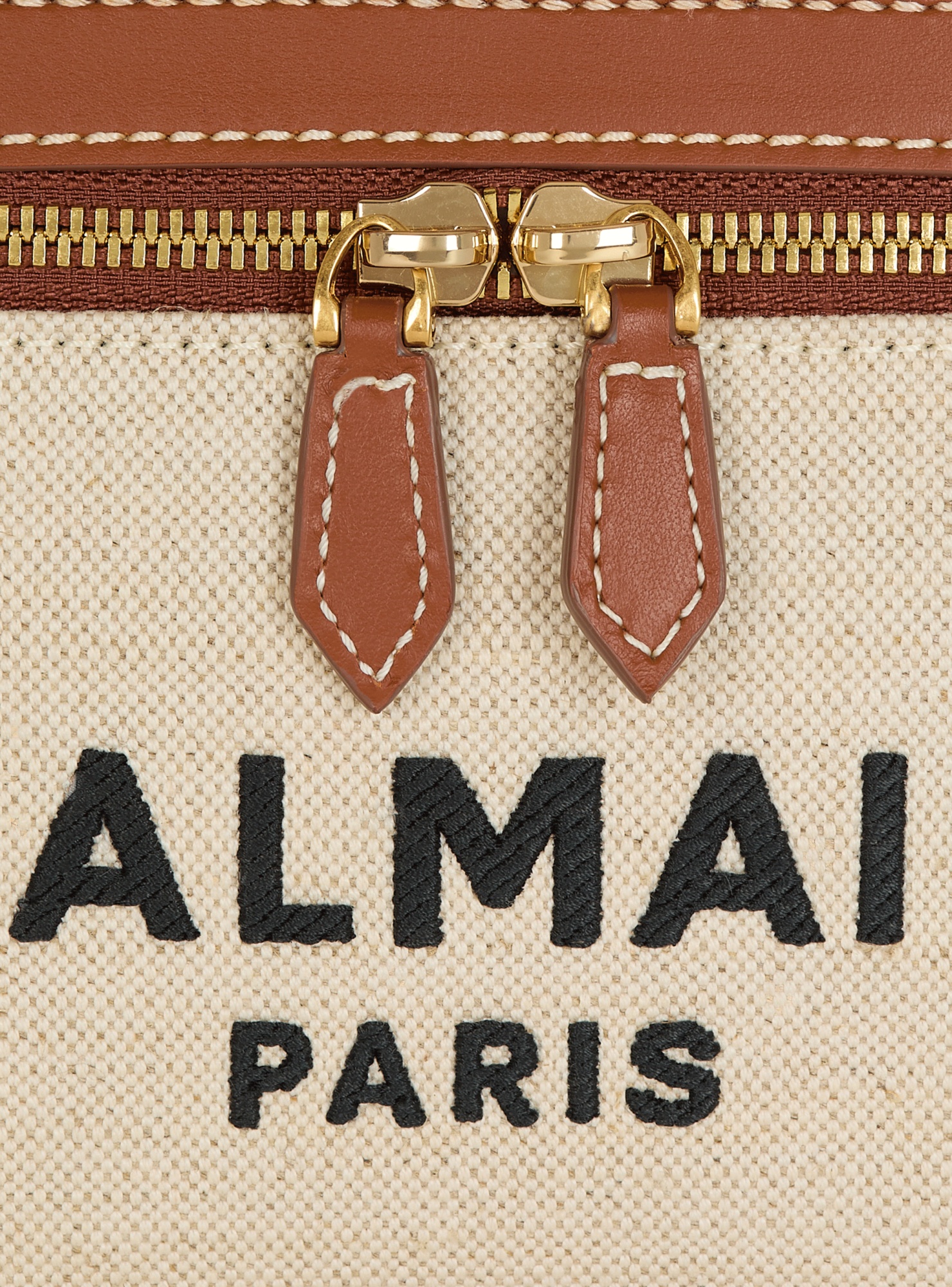 Shop Balmain B-army Vanity Case In Canvas And Leather In White