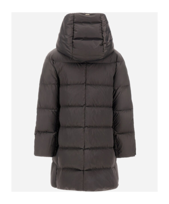 Herno A-line Down Jacket With Structured Hood In Gray