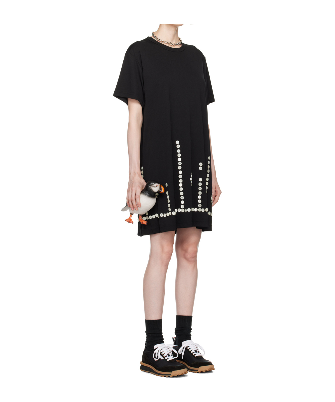 COMME DES GARÇONS ROUND-COLLAR SHORT-SLEEVE DRESS 