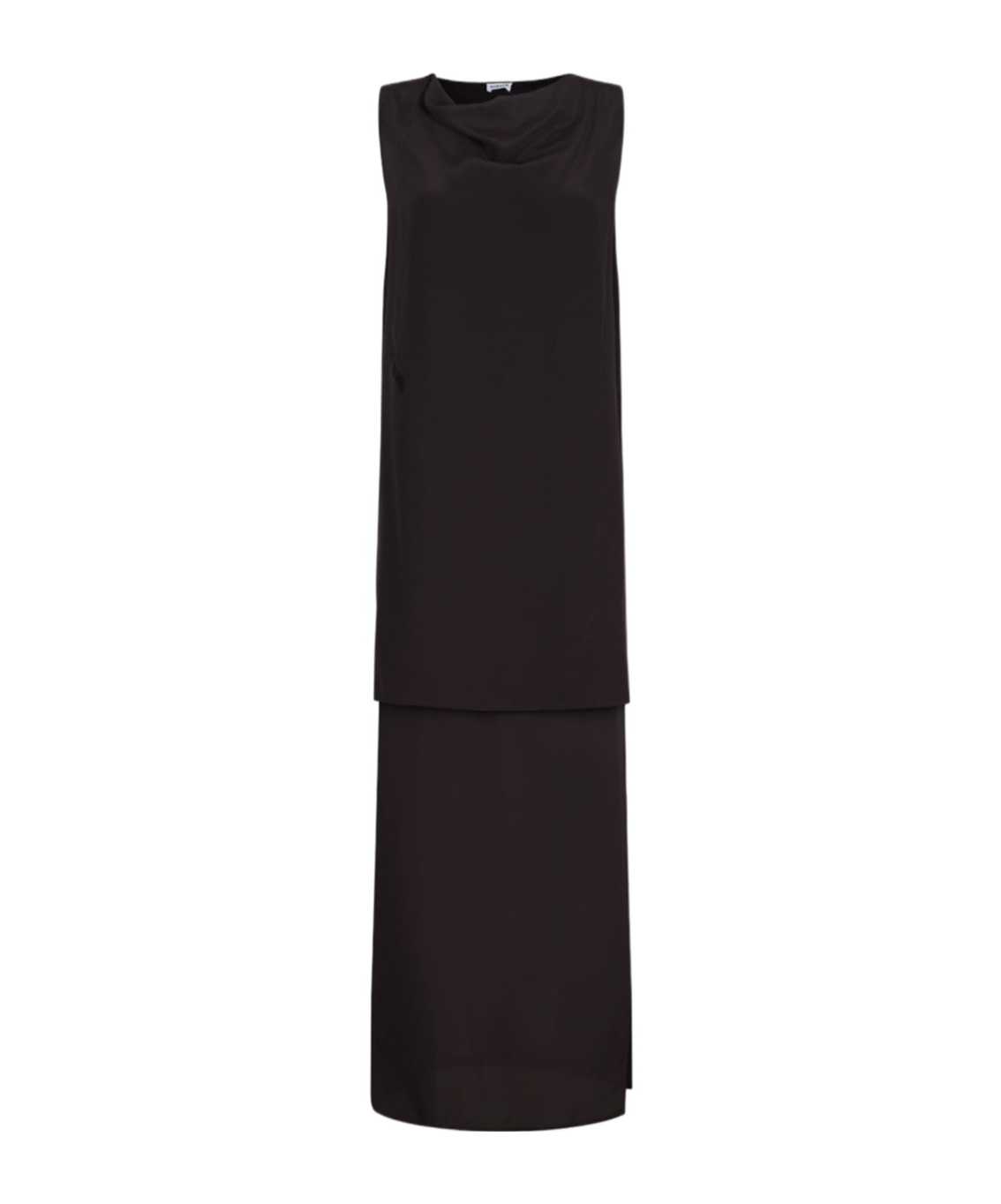 P.a.r.o.s.h Parosh Sleeveless Silk Blouse With Draped Neckline In Black