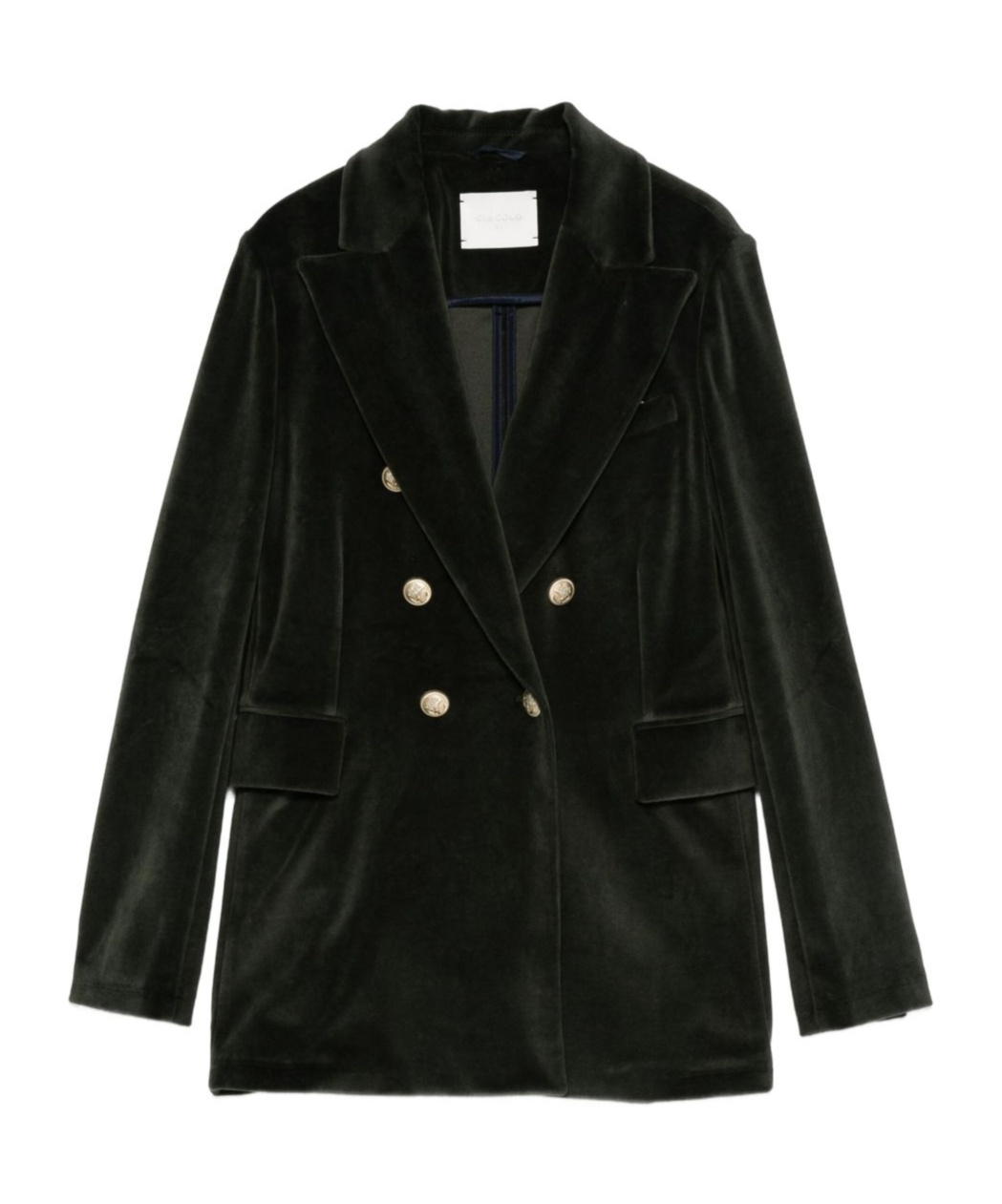 Circolo 1901 Double-breasted Tailored Jacket With Gold-tone Buttons In Green