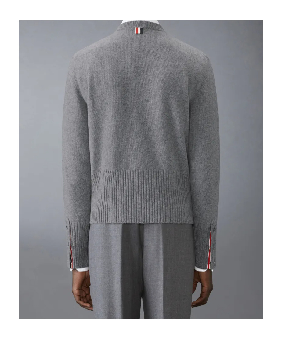 Thom Browne Patterned-jacquard Wool Jumper In Light Gray
