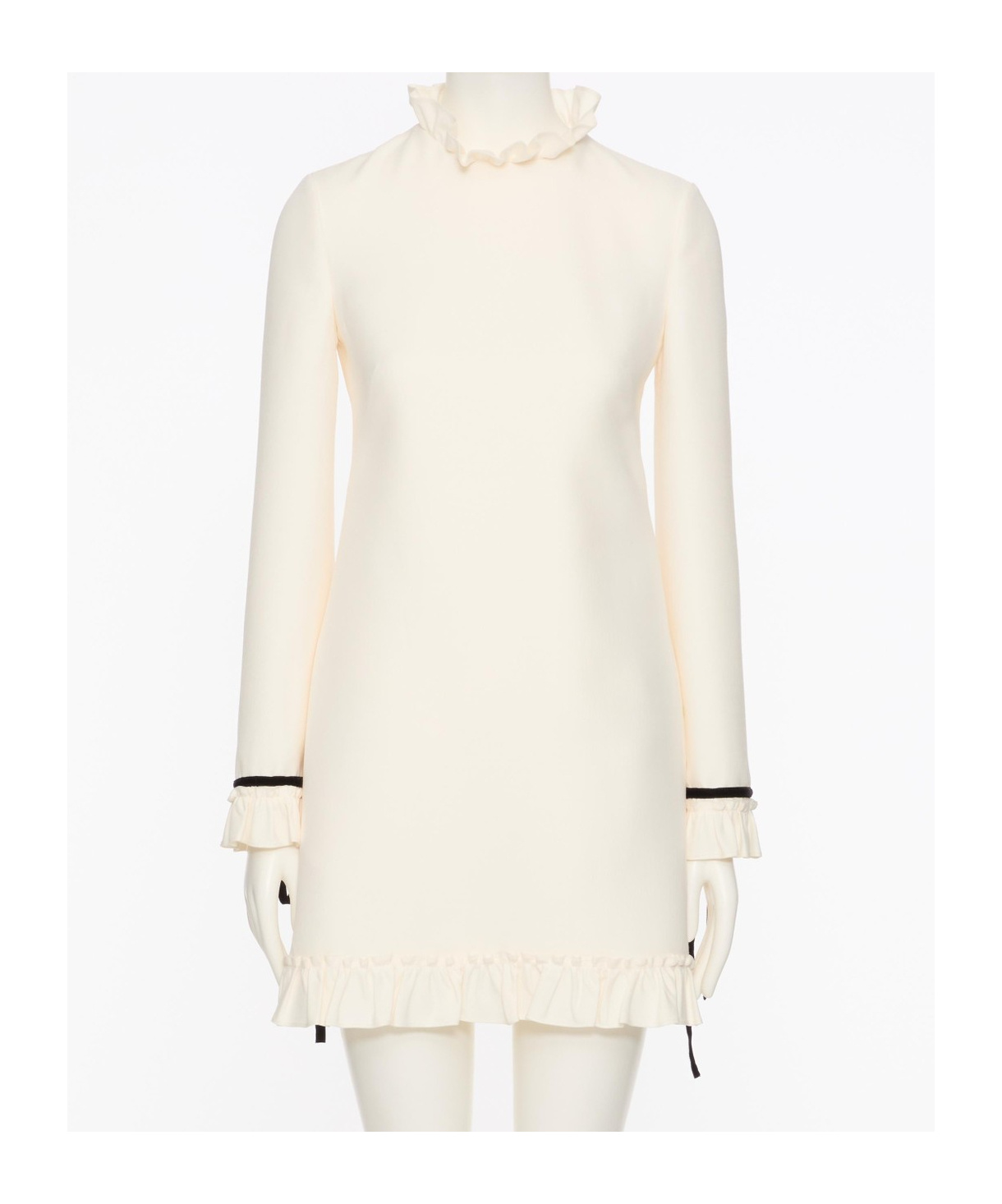 Valentino Crepe Couture Minidress In White