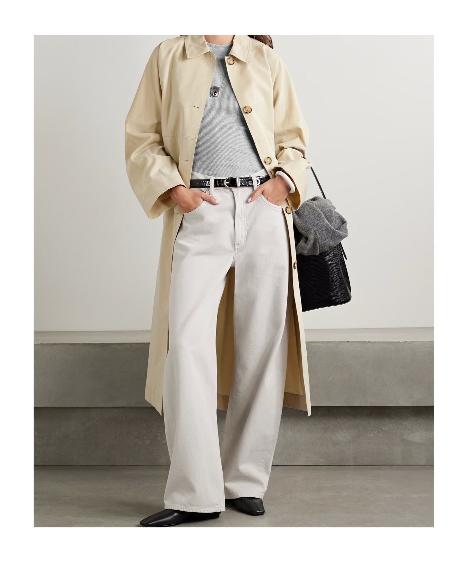 Agolde Binx Ribbed Jersey Tank In Gray