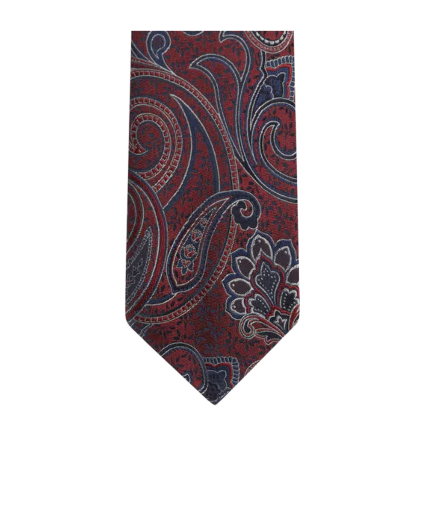 Etro Pattern Embroidered Pointed-tip Tie In Burgundy