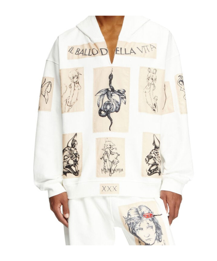 Diesel X Damiano David S-boxt Hoodie In White