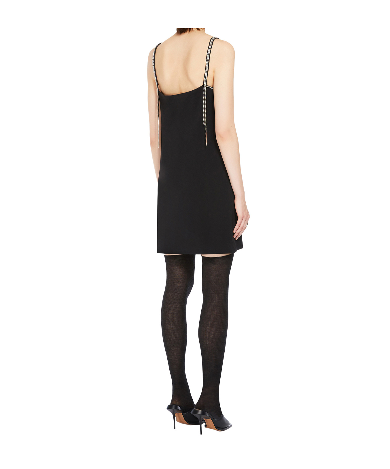 Sportmax Abetone1234 Embellished Cady Slip Dress In Black