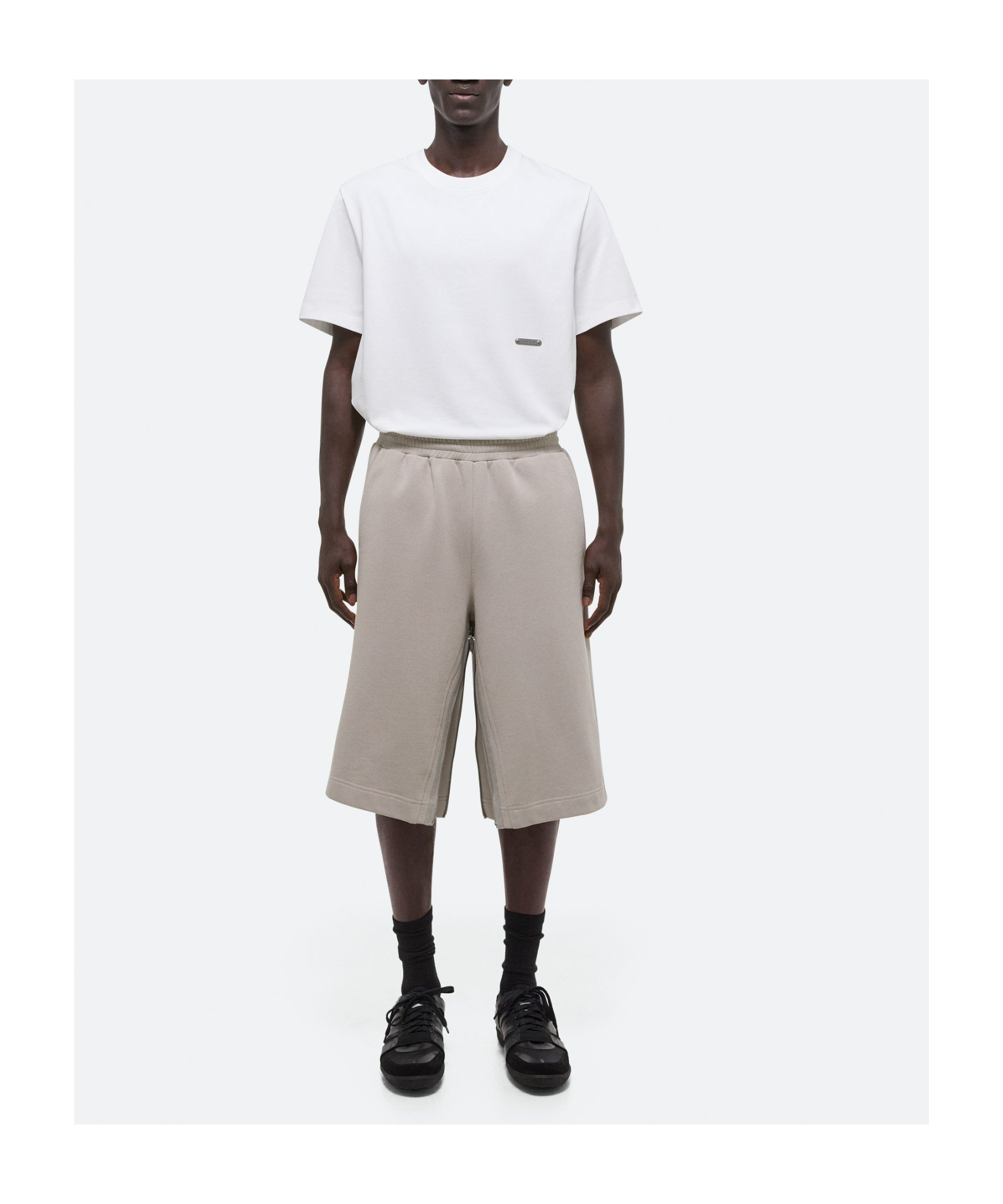 Helmut Lang Elastic Waist Shorts In Nude