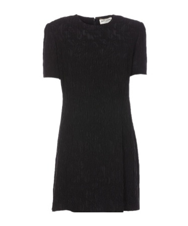 Saint Laurent Crewneck Short-sleeved Dress In Black