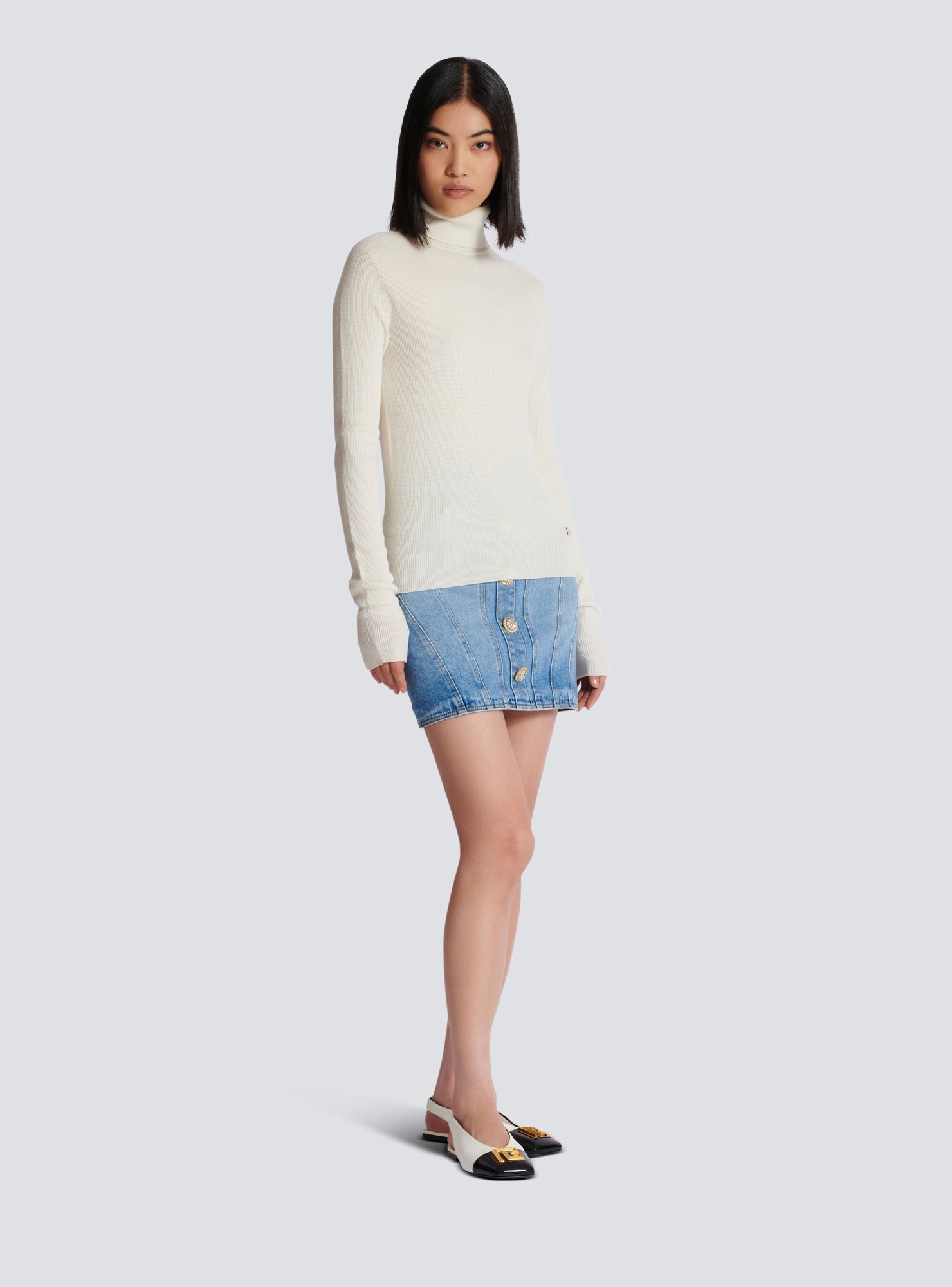 BALMAIN KNITTED TURTLENECK JUMPER