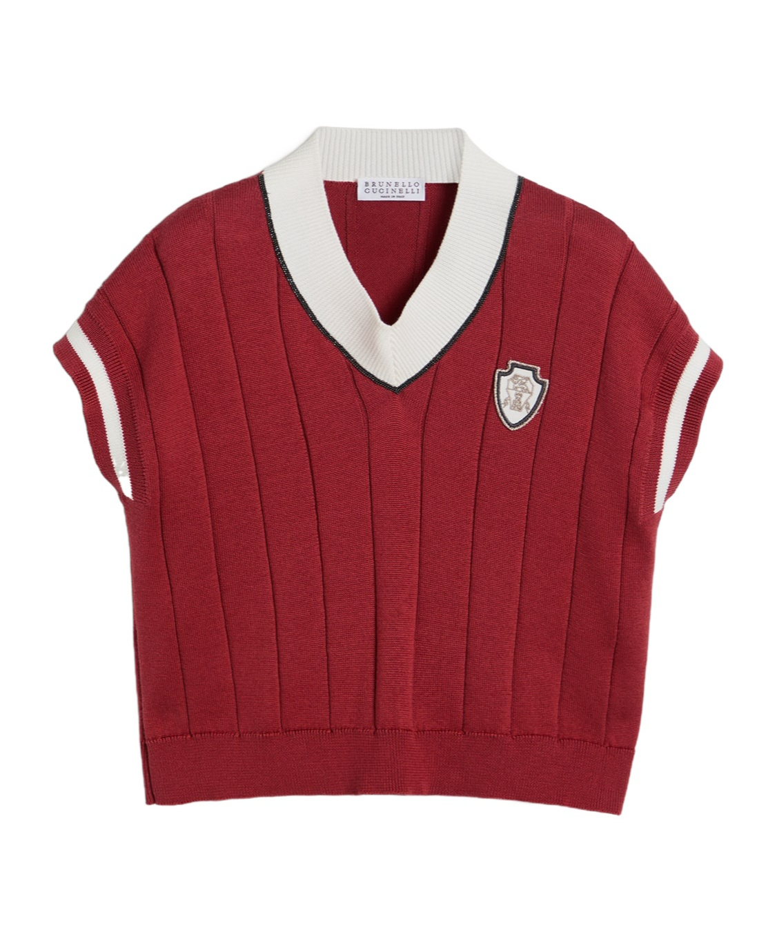Brunello Cucinelli Knitted T-shirt In Red