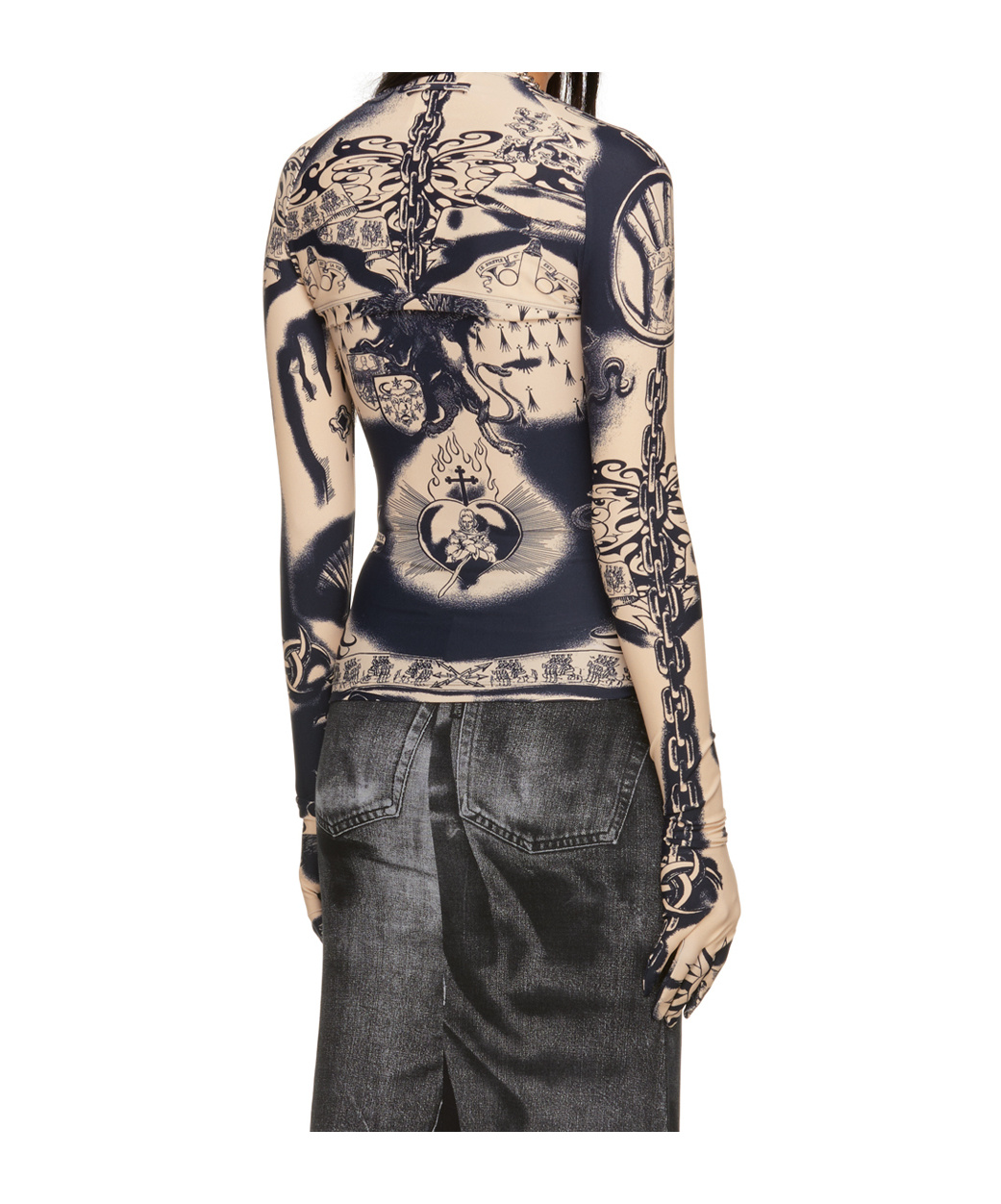 Jean Paul Gaultier Long-sleeved Cardigan In Black