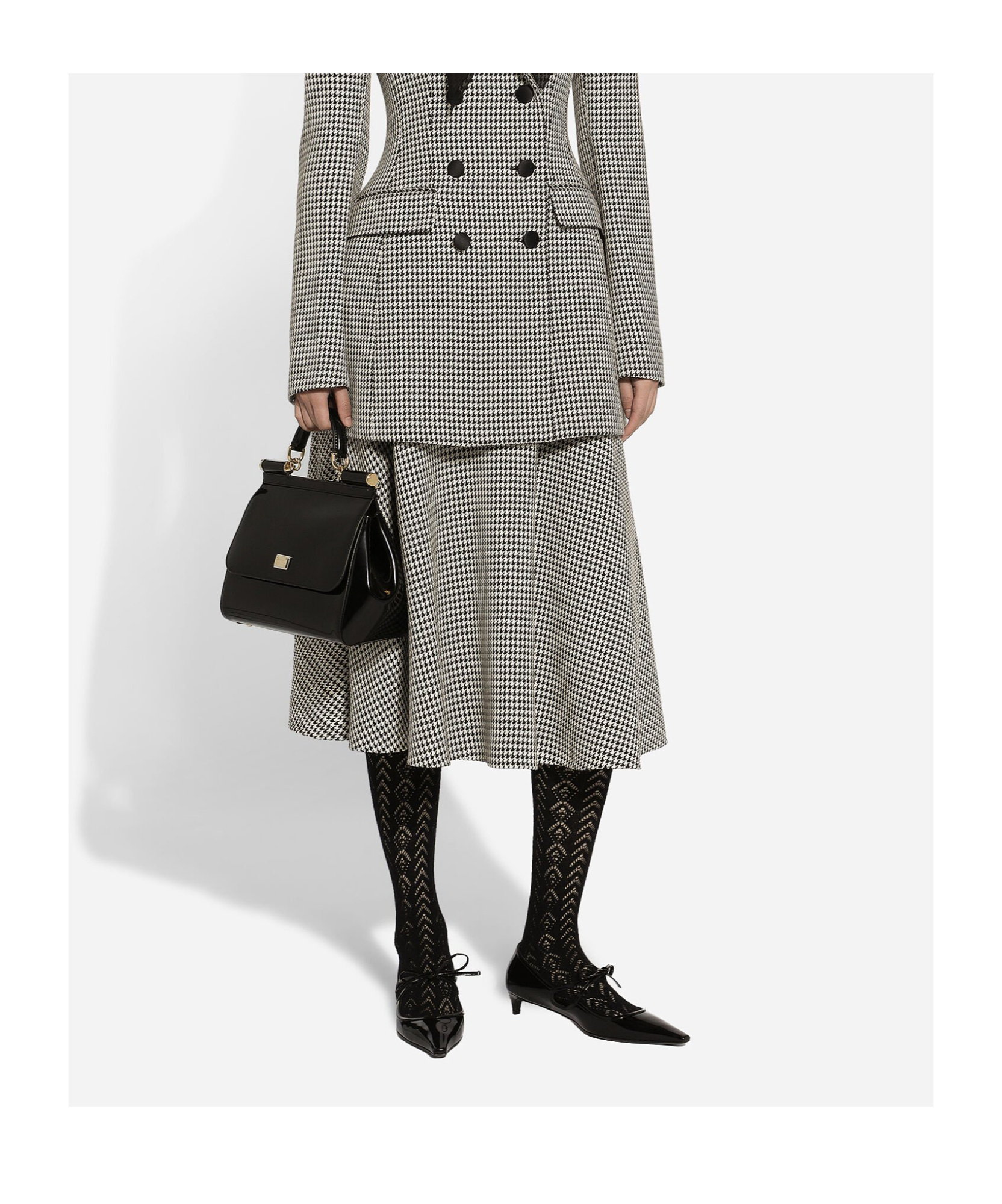 Dolce & Gabbana Tartan Check Skirt In Gray