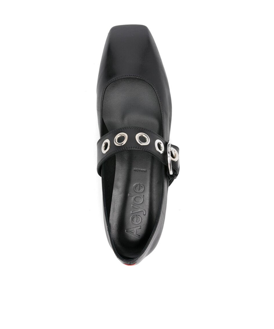 Aeyde Square-toed Ballet Shoes In Black