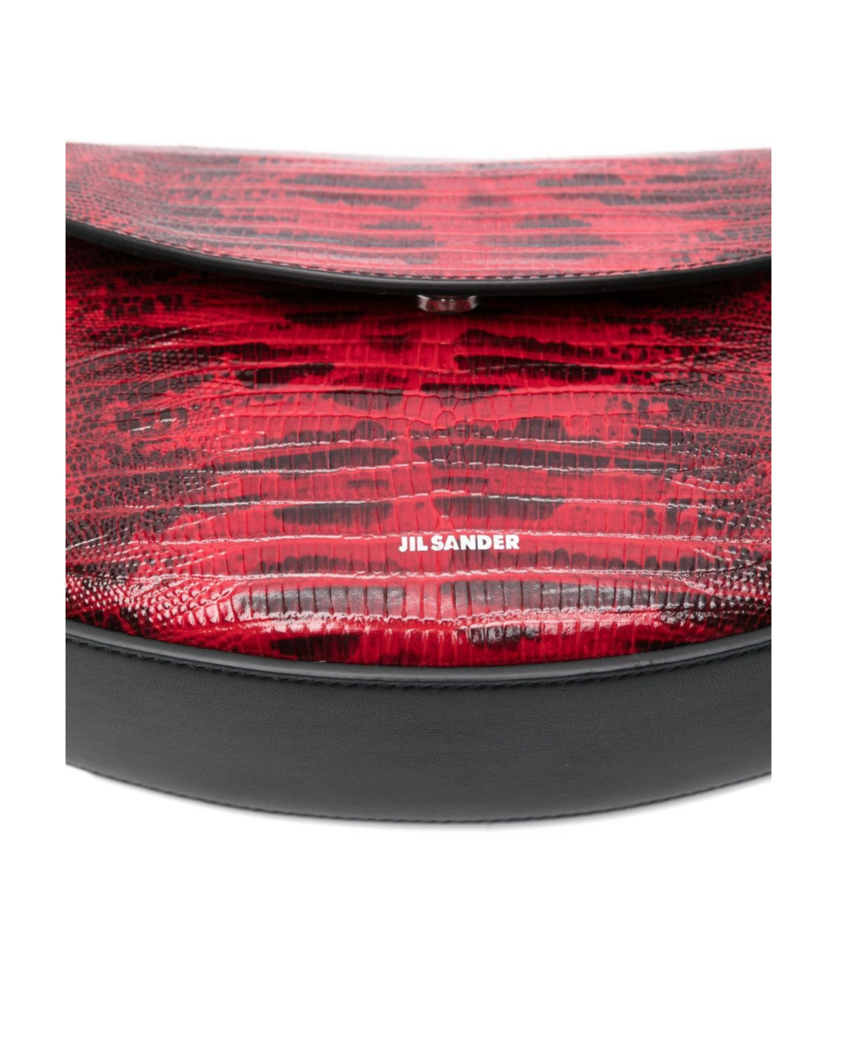 Jil Sander Structured Shoulder Bag In Rosso Vitello Leather In Red