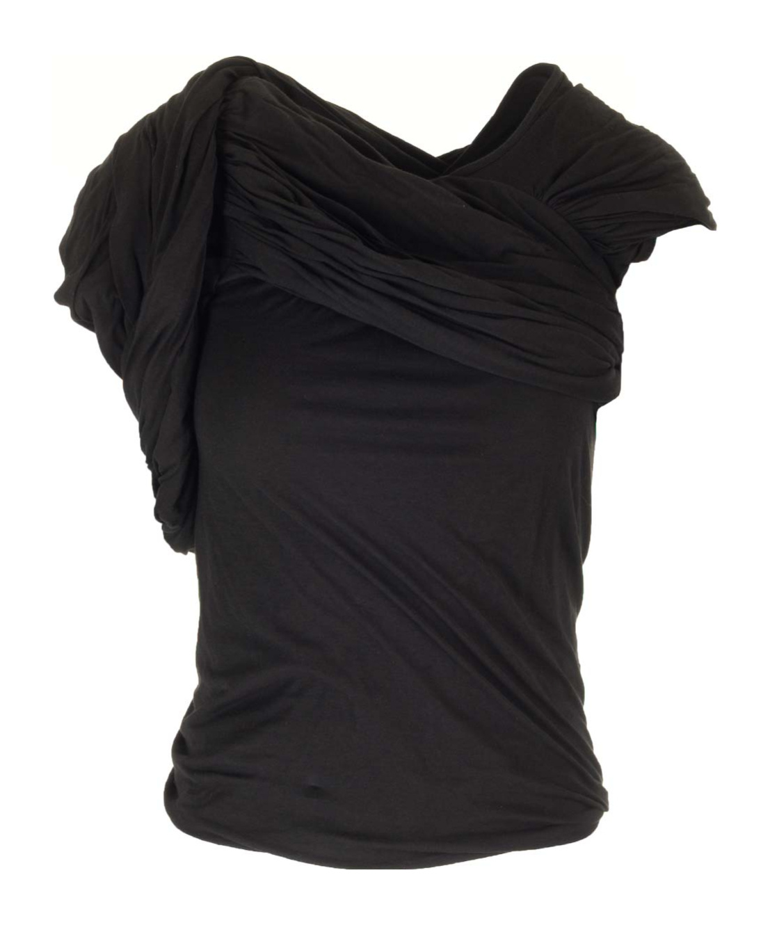 Rick Owens Harness T Draped Top In Black