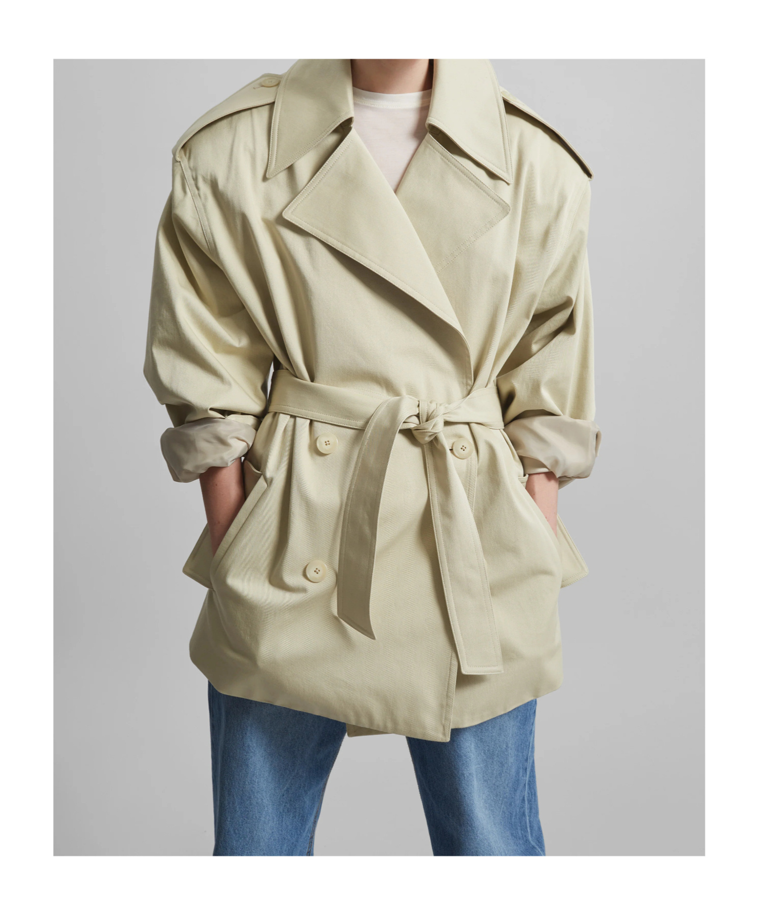 THE FRANKIE SHOP ZURICH SHORT TRENCH COAT