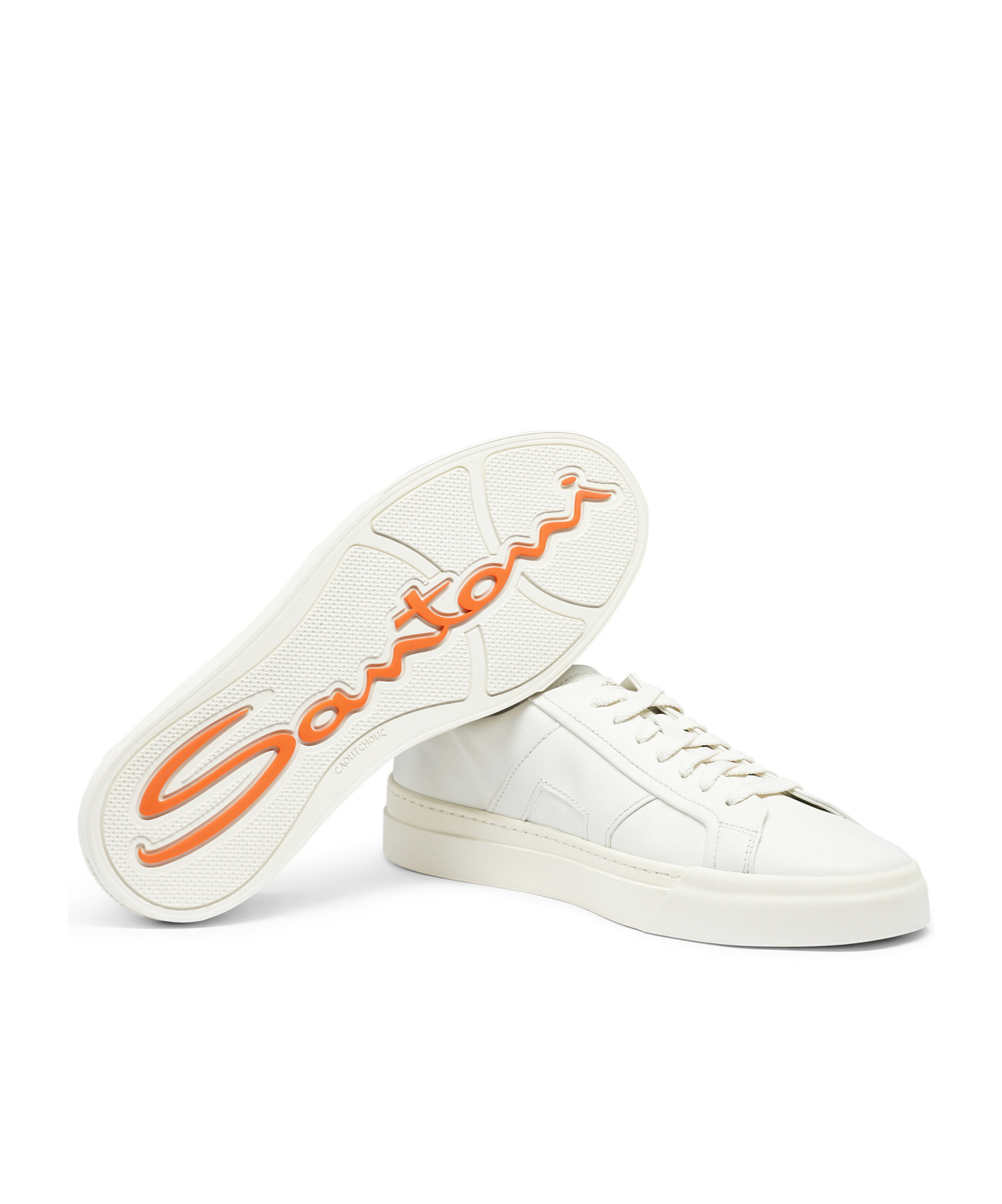 Shop Santoni Double Buckle Low-top Sneakers In White