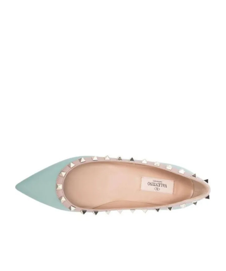 Valentino Rockstud Pointed Ballet Shoes In Multicolor