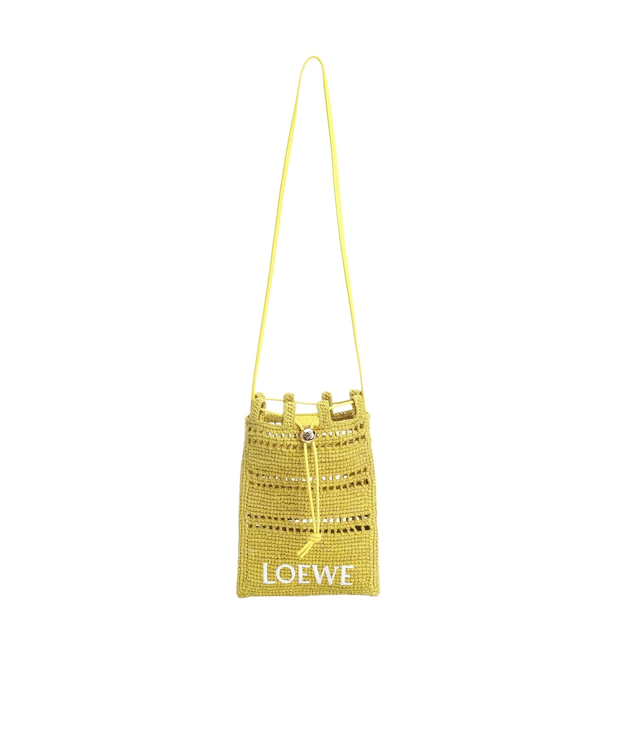 Loewe Raffia Drawstring Shoulder Bag