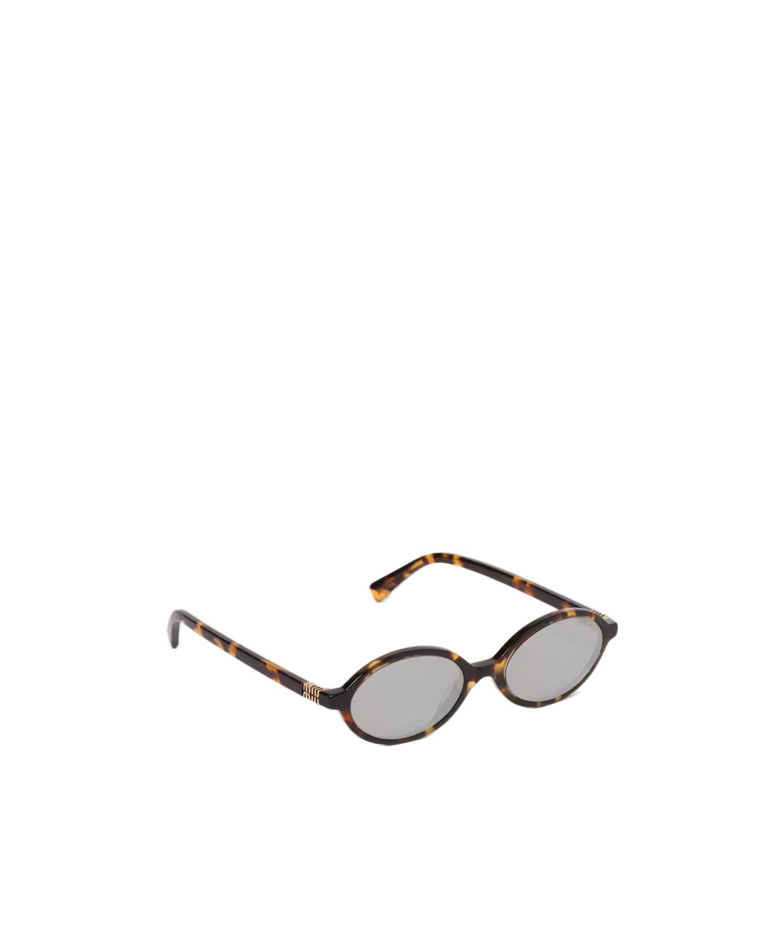 Miu Miu Brown Miu Regard Oval-frame Sunglasses In Gray