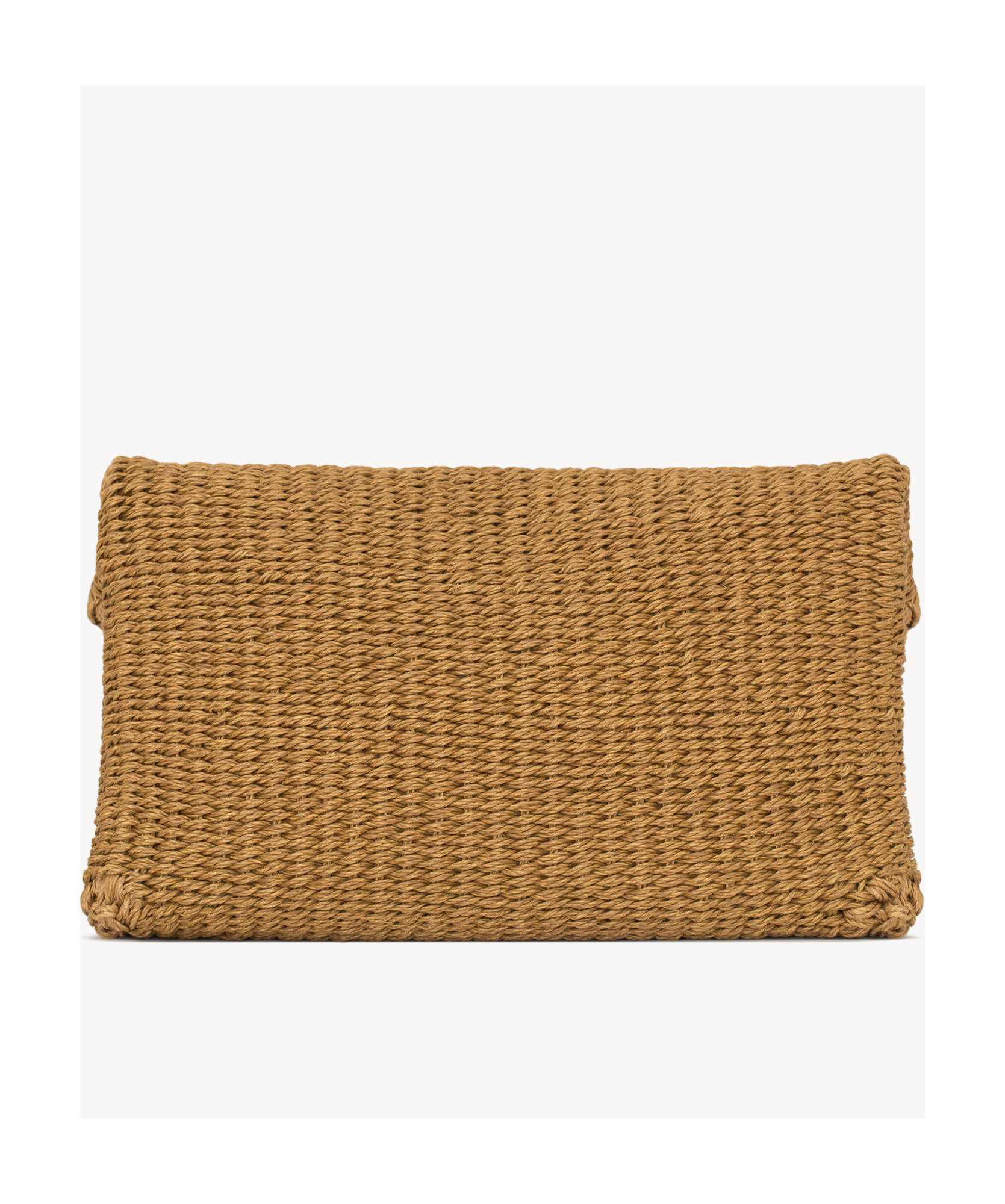 Saint Laurent Cassandre Large Envelope Pouch In Rope In Brown