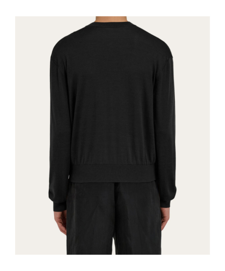 Ferragamo V-neck Jumper In Black