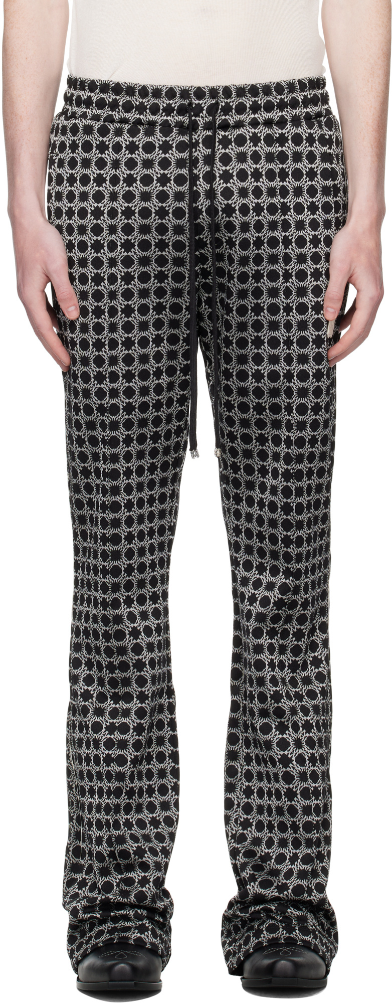 Amiri Black Ma Quad Flare Track Pants In Black