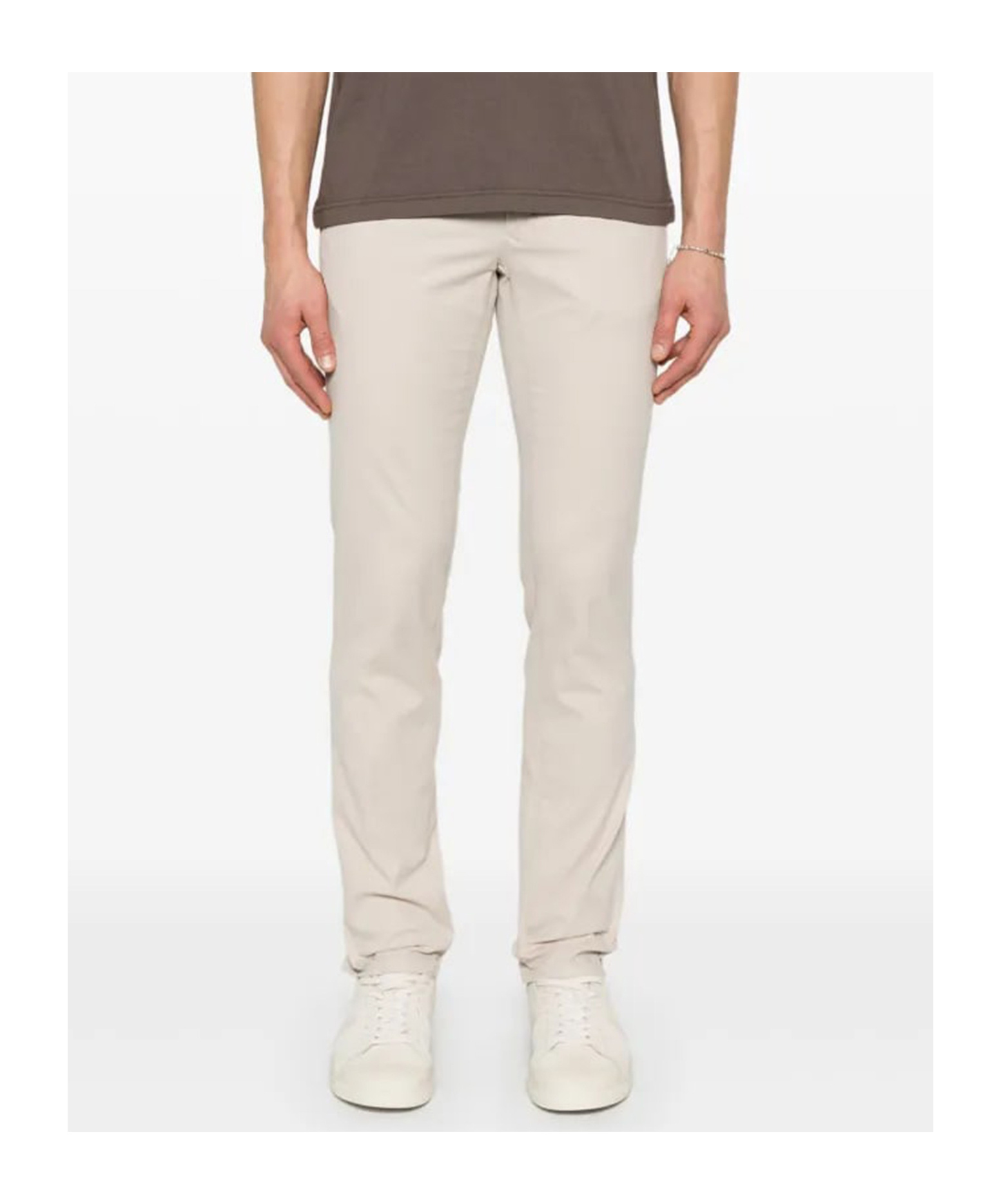 Incotex Tapered Trousers With Belt Loops And Double Welt Pockets In White