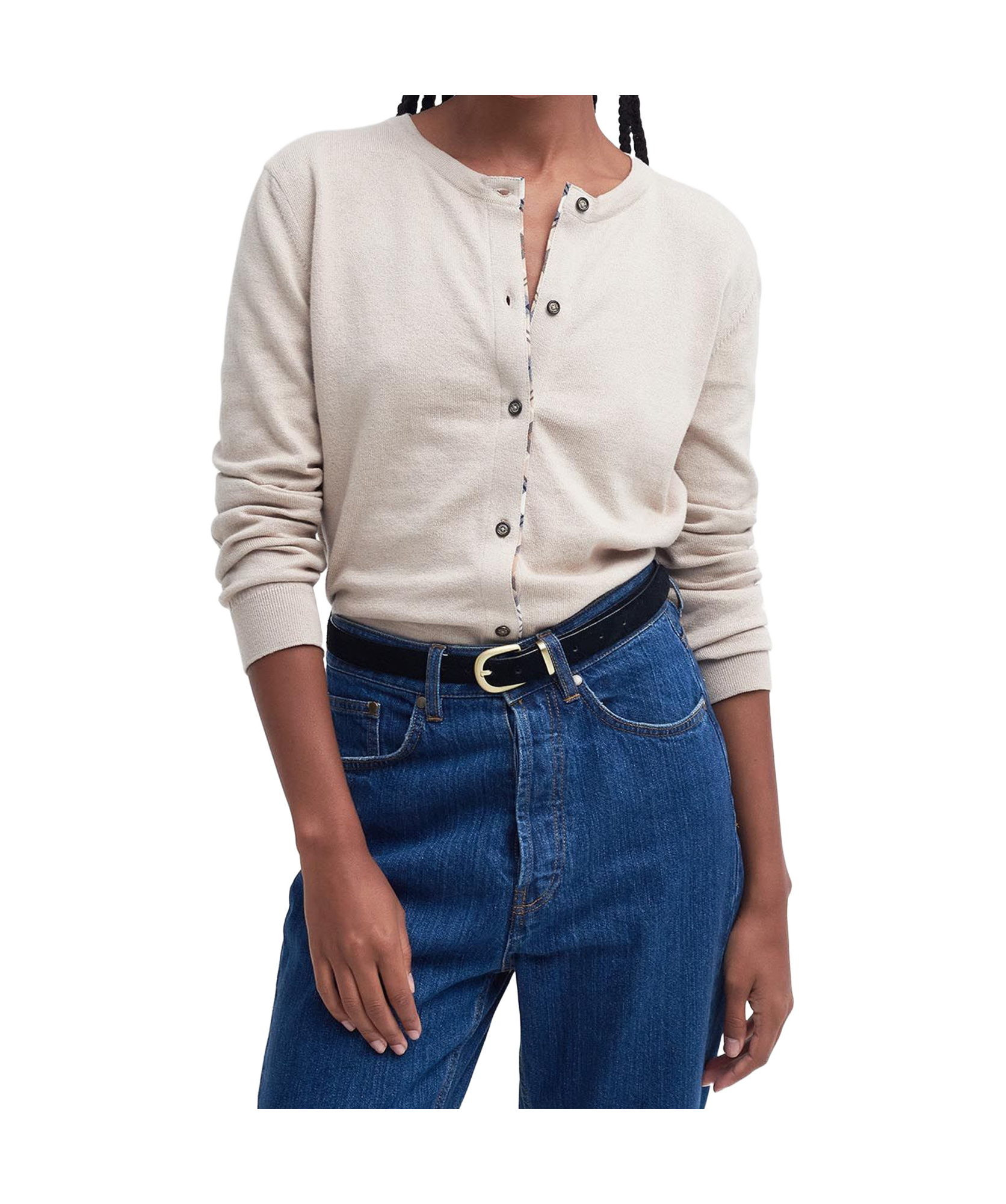 Barbour Bredon Round-neck Cardigan In White