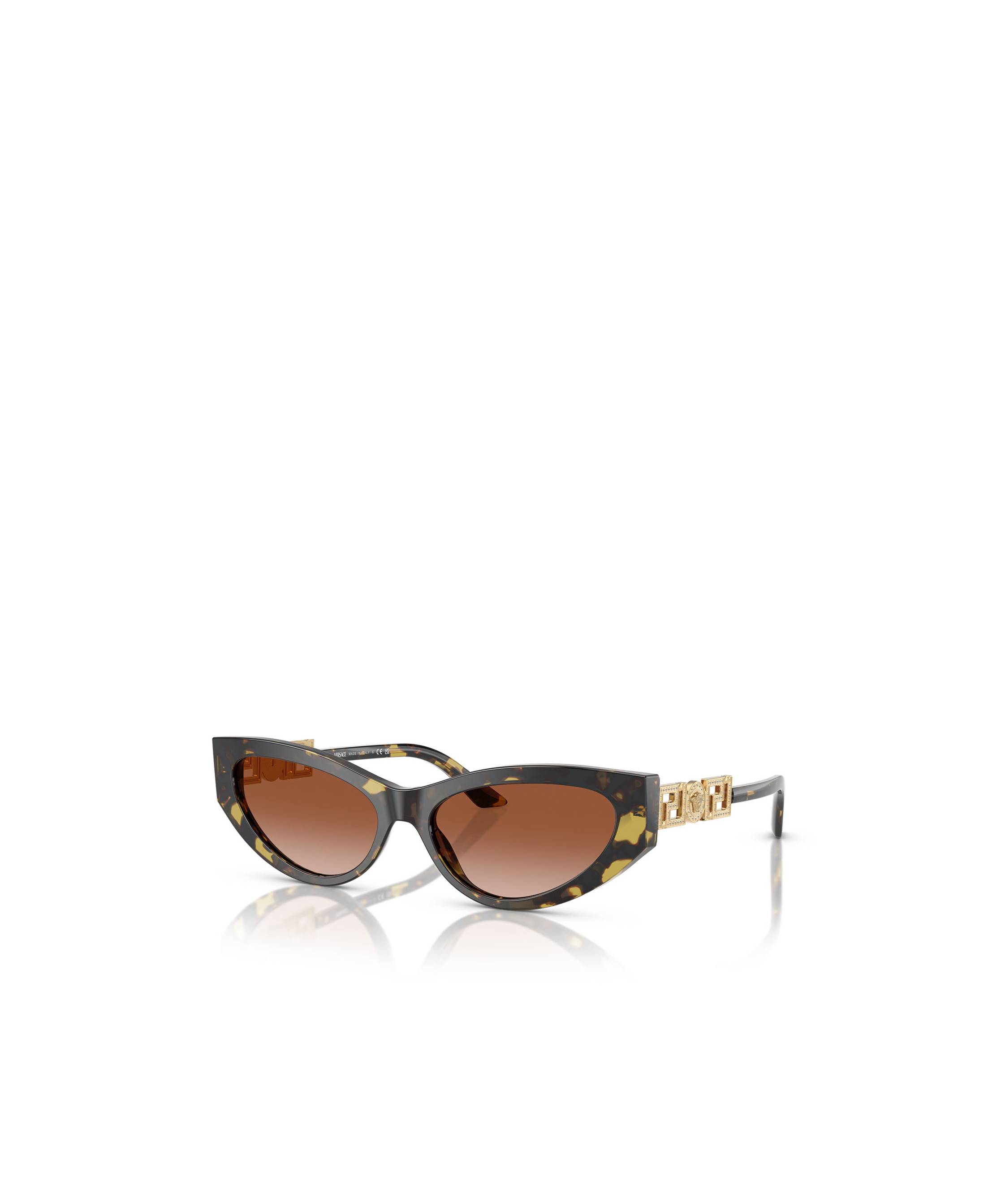 Versace Bright Greca Embellished Cat-eye Sunglasses In Brown